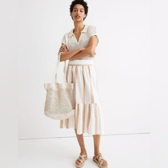 Madewell Dresses & Skirts - Madewell Ruffle-Hem Midi Skirt in Stripe